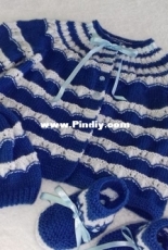 baby knitting set blue & black