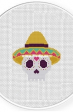 Daily Cross Stitch - Dia de los Muertos Skull
