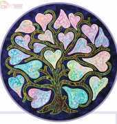 Liz Jones' Heart Tree pattern from her book “Flowers, Hearts and Garlands.”