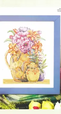 Poppies and Pottery - Vase of Poppies by Carol Thornton from Cross Stitch Gold 72