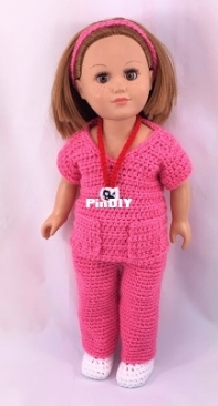 Adoring Doll Clothes - Pamela Barton - Nurse Scrubs for 18in Doll