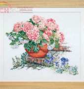Thea Gouverneur TG 2078 Pink Hydrangeas Basket / Panier d' Hortensias Roses XSD