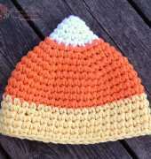 Crochet candycorn hat