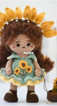 Sugar in gat home / Crochet Cute Animals - Zabava Toy Designs - Nadia Baibe - Sunflower Doll
