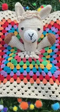 Bhindi crochet - Celeste Ronzano - Lama with poncho lovey - Manta apego llamita con poncho - Spanish