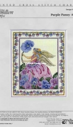 The Vermillion Stitchery Design 126 Purple Pansy Angel by Donna Vermillion Giampa XSD + PCS