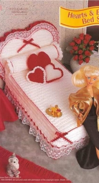 Annies Attic - Annies Fashion Doll Crochet Club - Hearts Bows Bed Set