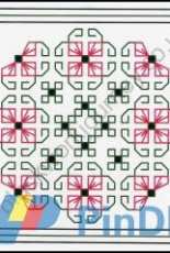 Elizabeth Almond FR0009 Flower Power - Blackwork pattern - Free