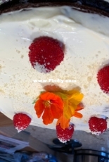 Cake with tibetan raspberries