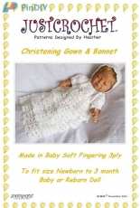 Just Crochet - Heather Davidson - JC104A Christening gown and  Bonnet