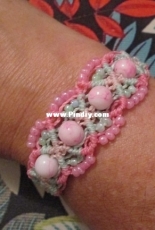 pink and green macrame bracelet