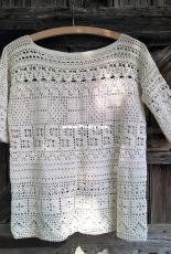 Crochet blouse with different stripes