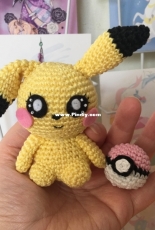 Cute pikachu and pokeball