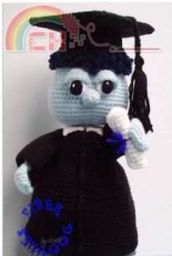 Fiber Doodles - K4TT - The Amigurumi Graduate Aedan