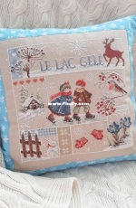 Pillow with Embroidery "Le lac gele" (Madame la fee)