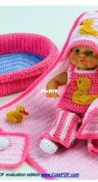 Maggies Crochet - Donna Collins Worth - PB034 Baby Doll Bath Set - Free
