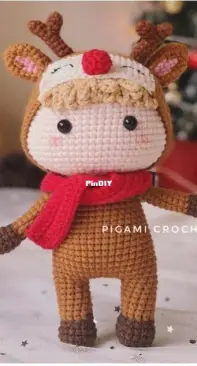 Pigami Crochet - Ý Nhi Nguyễn - Reindeer Rudolph - Rena Rudolph -  Portuguese - Translated