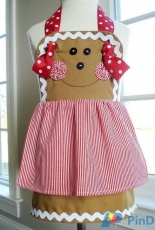 Precious Patterns Gingerbread Girl, Snowman and Plain Knot Aprons for Children