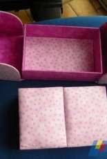boîte en cartonnage (carton+tissu) de rangement