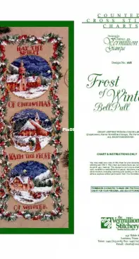 The Vermillion Stitchery Design 168 - Frost of Winter Bellpull by Donna Vermillion Giampa XSD