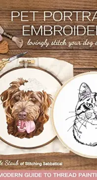Pet Portrait Embroidery by Michelle Staub