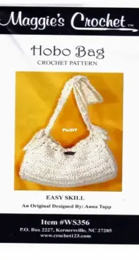 Maggies Crochet - Anna Tapp - WS356 Hobo Bag - Free
