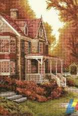 Rogoblen 6.62 Victorian House / Autumn house  Thomas Kinkade (different color version)