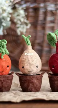 Dorogina Toys - Knitted World by Elena - Elena Dorogina - Vegetables in baskets