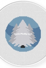 Daily Cross Stitch - Winter Pine Trees