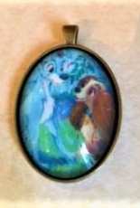 Lady & the Tramp necklace pendant in bronze