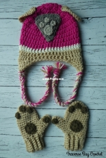 Traverse Bay Crochet - Laura Wilson - Skye Paw Patrol Crochet Hat and Mitten Set - Free