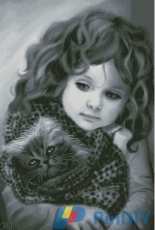 Girl with a cat in gray by Yushchuk/Mully xsd