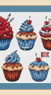 SA-Stitch - Fourth of July Cupcakes by Tatiana Rybka