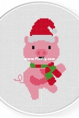 Daily Cross Stitch - Holiday Pig