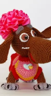 Inspired Crochet Toys - Elena Pichugina - Пичугина Елена - Taxi Valentine - Таксочка Валентинка - Russian