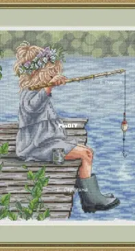 Fishing Lady - Cross Stitch Pattern