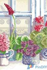 DMC XC0983 Window with violets PCS