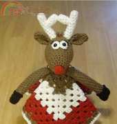 Knotty Hooker designs - reindeer lovey blankie