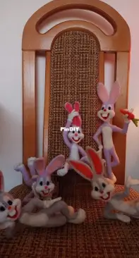 Bugs Bunny and his squad - needle felting