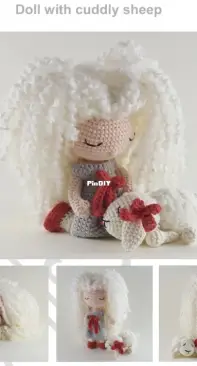 Dolls Shelf - Ewa Shelf - Doll with Cuddly Sheep
