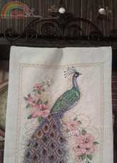 Crossstitch. Peacock.