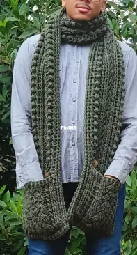 Forest Pine Pocket Scarf by DK Clinton