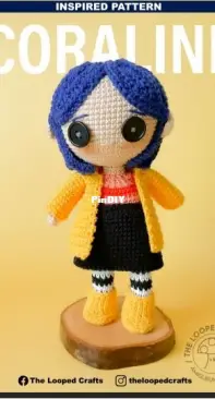 Coraline Button Eyed Amigurumi pattern by Aimy Fernandez