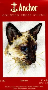 Siamese Cat 8 x 10 Counted Cross-Stitch Kit