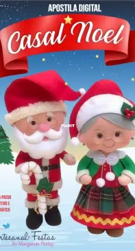 Artesanal Festas - Santa Couple - Casal Noel - Margarete Postay - Portuguese