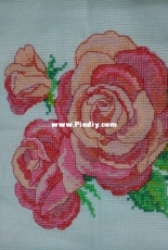 Cross stitched roses