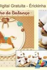 Rocking Horse Felt Pattern - Erickinha Carolina - Cavalinho de Balanço - Portuguese
