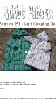 Shifios Patterns 151 Knit Sleeping Bag