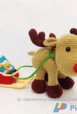 Little Bamboo Handmade Crafts  -  Reindeer And Sleigh Amigurumi