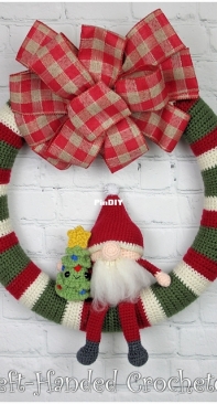 Left Handed Crocheter - Jennifer Adams -  Christmas Wreath